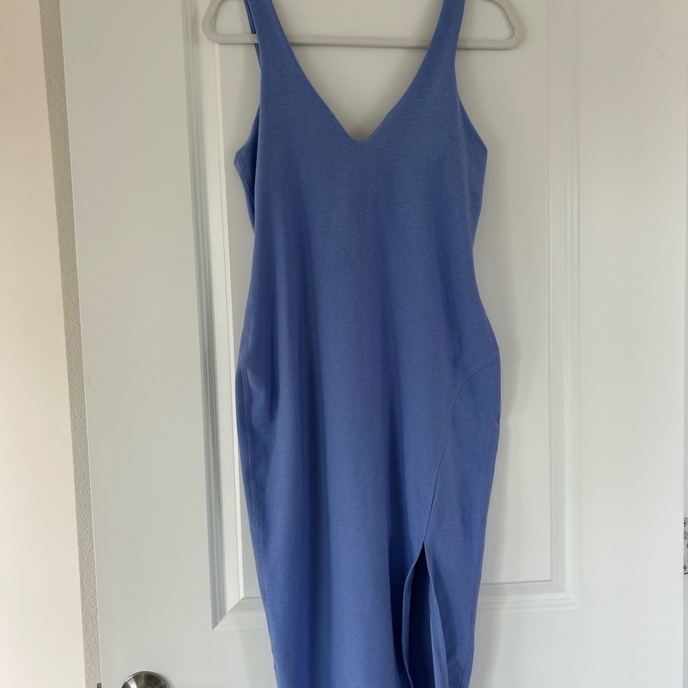Blue/Purple Sleeveless Beyond Yoga Midi Active Wear Dress